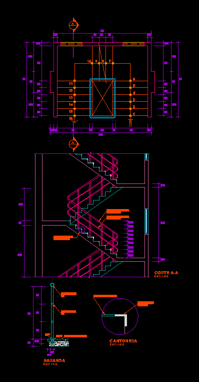 Detail Of Staircase DWG Detail for AutoCAD • Designs CAD