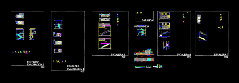 Detail Of Stairs And Normed DWG Detail for AutoCAD