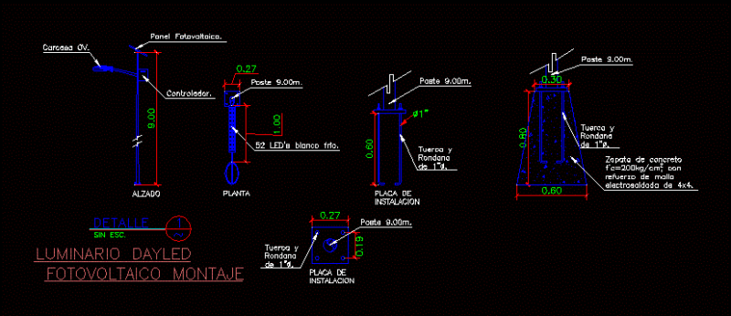 Detail Of Street Lighting DWG Detail for AutoCAD