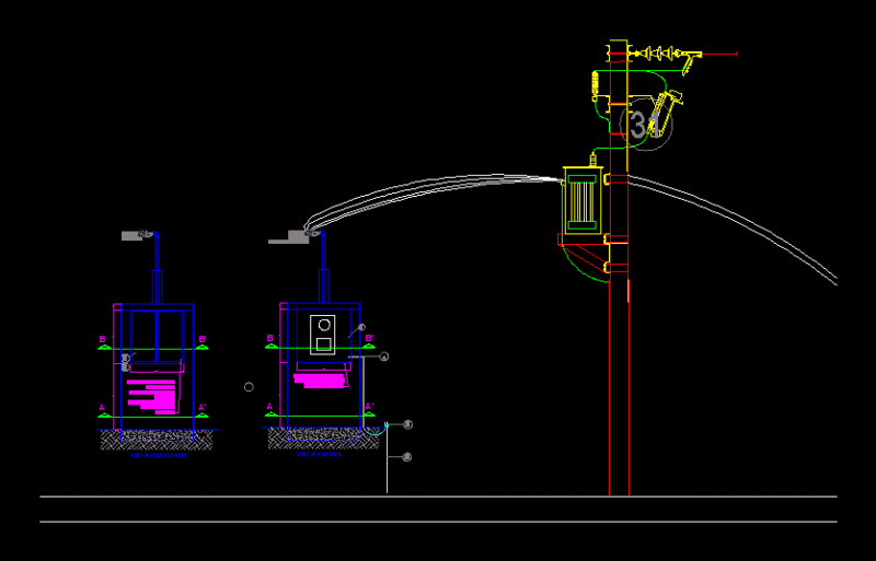 Detail Pole Rush Cfe DWG Detail for AutoCAD