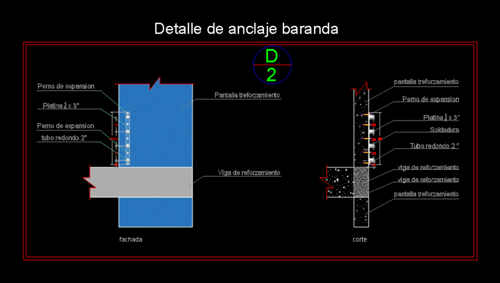 Detail Rail Anchor DWG Detail for AutoCAD