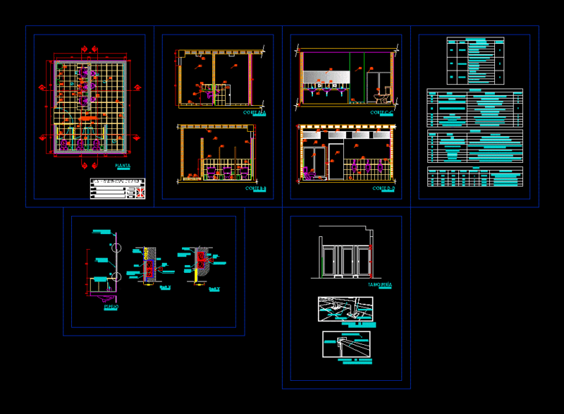 Detail Restrooms Dock Pimentel DWG Detail for AutoCAD