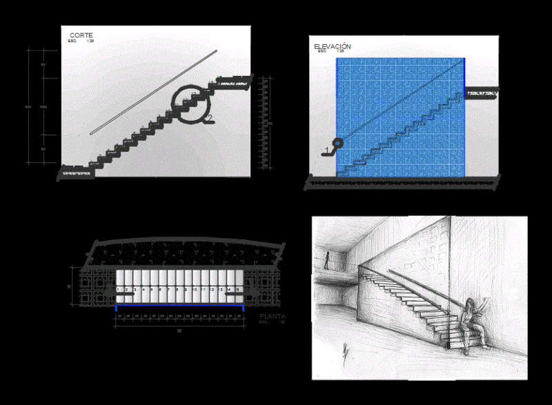 Detail Stair DWG Detail for AutoCAD