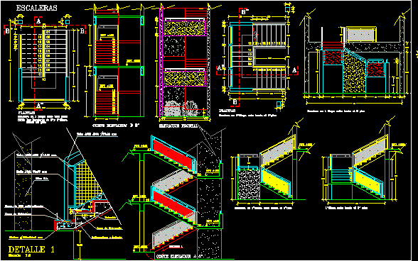 Detail Staircase DWG Section for AutoCAD • Designs CAD