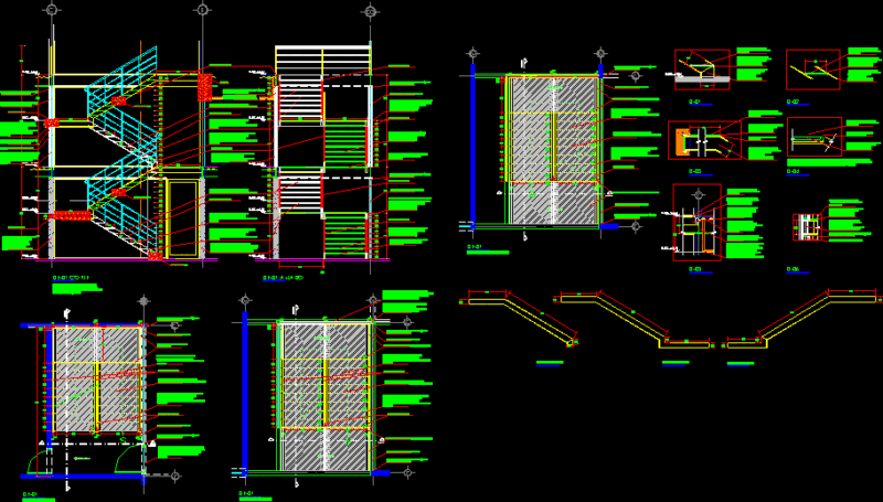 Detail Steel Staircase DWG Detail for AutoCAD