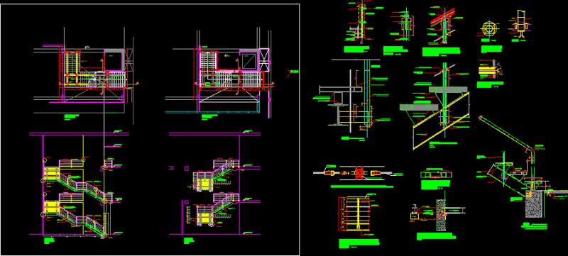 Details Mechanical Stairway For High Traffic DWG Detail for AutoCAD