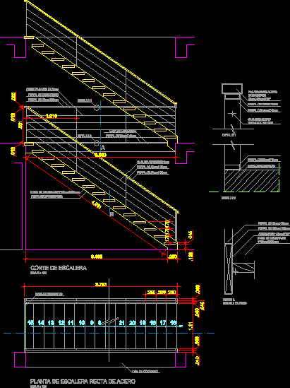 Details Metallic Staircase DWG Detail for AutoCAD 