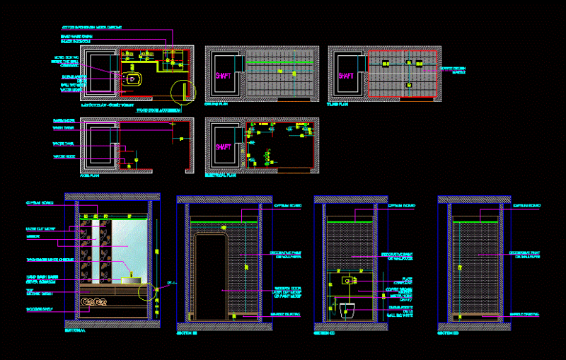 Details Of A Bathroom DWG Detail for AutoCAD