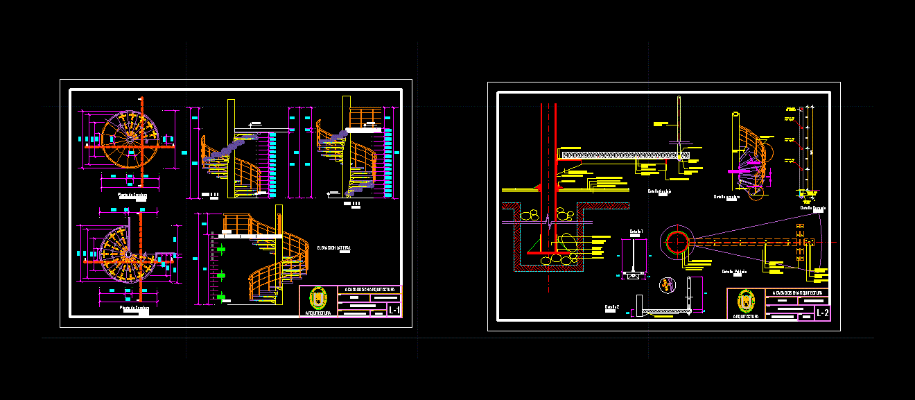 Details Spiral Staircase DWG Detail for AutoCAD • Designs CAD