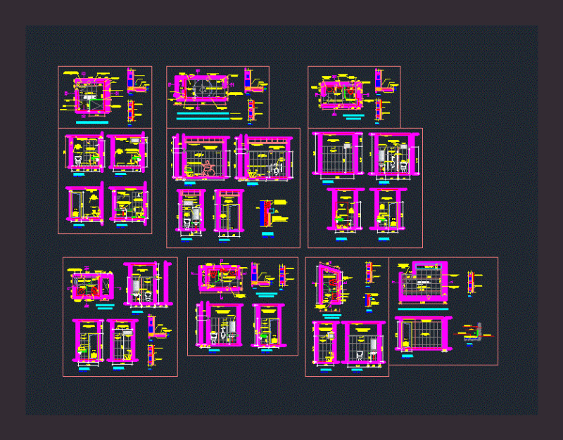 Development Bathrooms DWG Section for AutoCAD