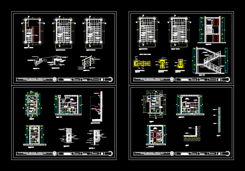 Developments Stairs, Bathroom, Kitchen DWG Detail for AutoCAD
