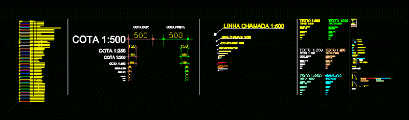 Dimensions And Texts Scales UNK CAD Drawing