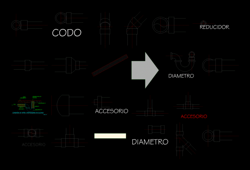 Drain Accessories 2D DWG Block for AutoCAD