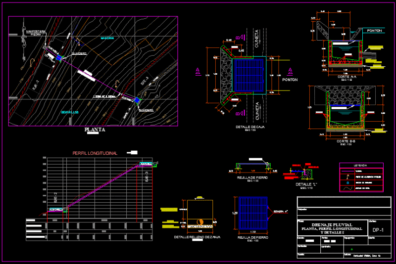 Drainage System In Hillside DWG Detail for AutoCAD