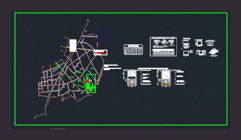 Drinking Water Network DWG Section for AutoCAD
