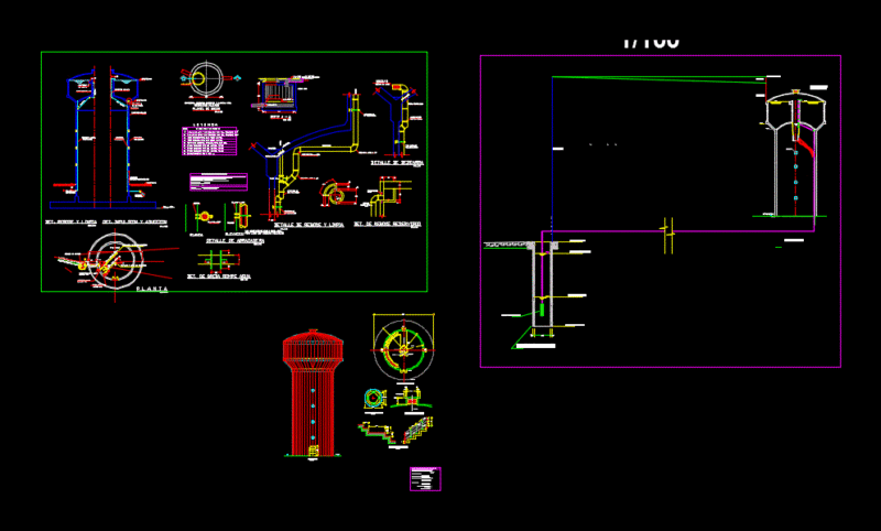 Driveline Design Of A Well To An Elevated Tank DWG Detail for AutoCAD