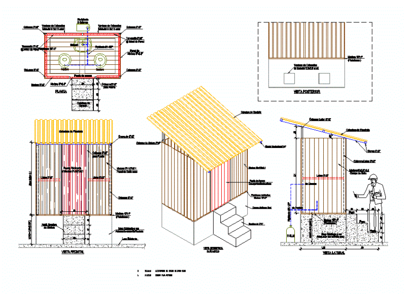 Dry Latrine DWG Block for AutoCAD