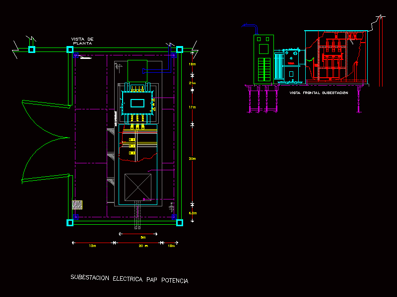 Electrical Substation DWG Plan for AutoCAD • Designs CAD outdoor electrical wiring diagram 