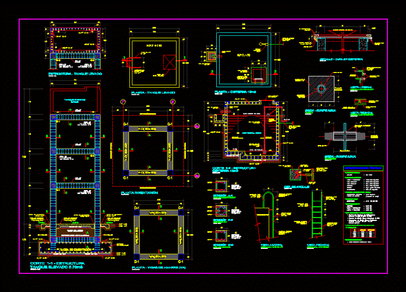 Elevated Tank And Tank DWG Block for AutoCAD