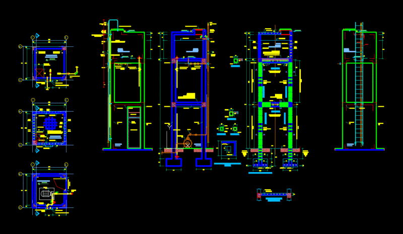 Elevated Tank DWG Detail for AutoCAD