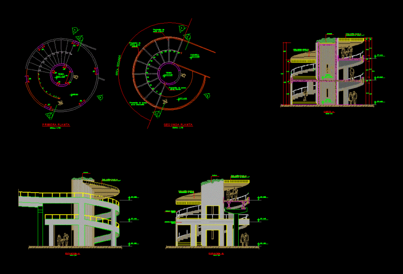 Elicoidal Ramp DWG Block for AutoCAD