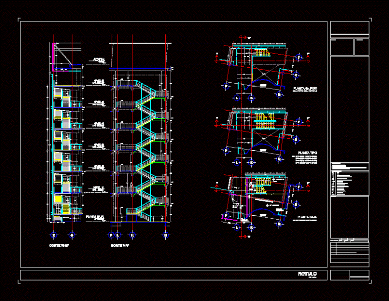 Emergency Stairs DWG Block for AutoCAD