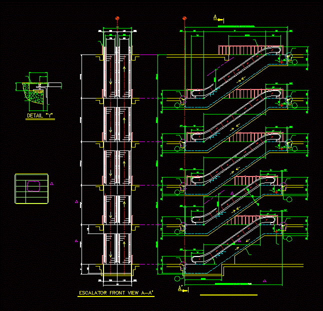 Escalator 35 ° DWG Detail for AutoCAD • Designs CAD