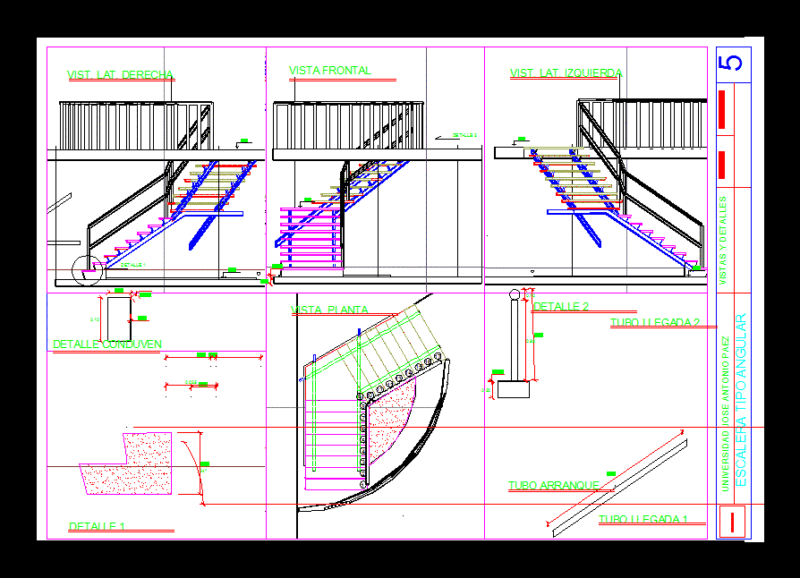 Escalera 3D DWG Detail for AutoCAD