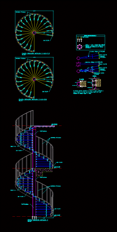 Escalera Caracol DWG Block for AutoCAD
