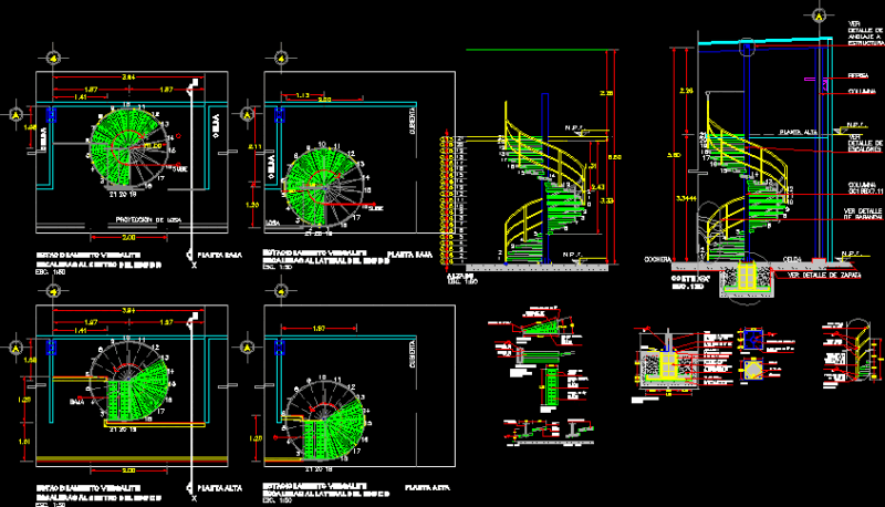 Escalera De Caracol DWG Block for AutoCAD