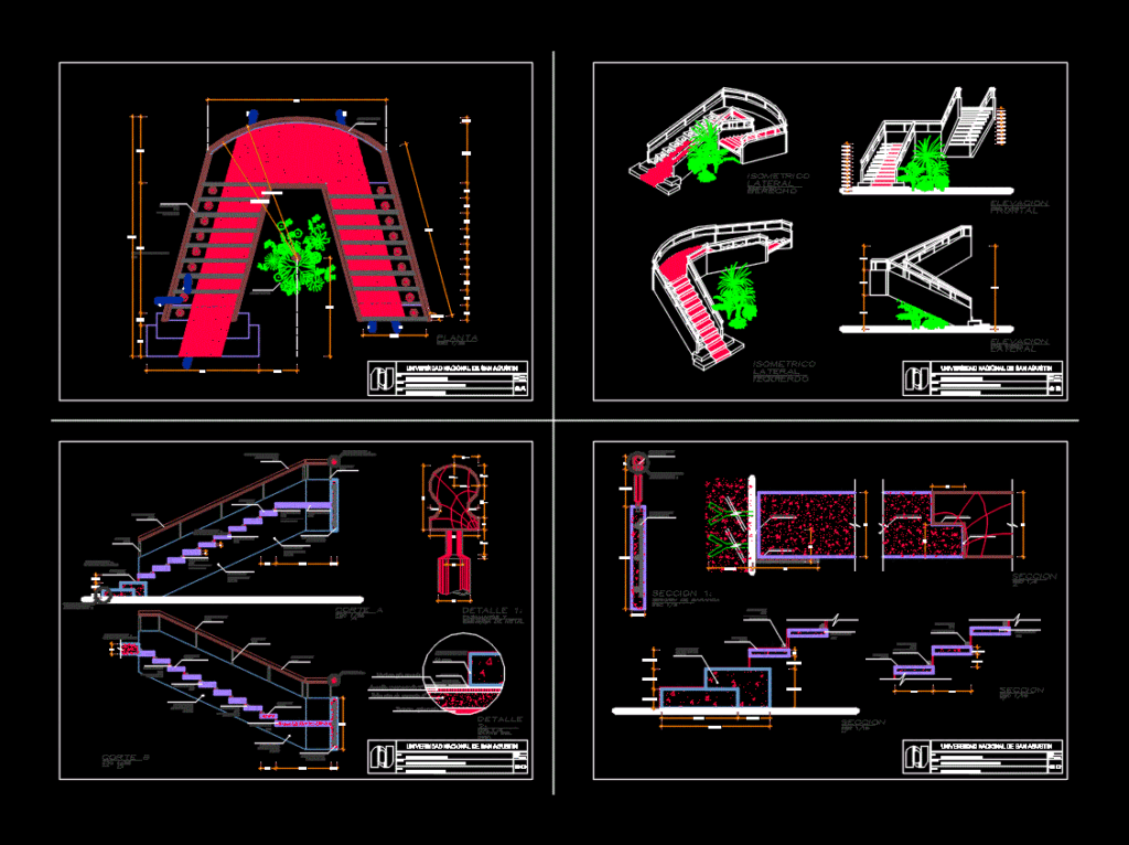 Escalera Hotel DWG Section for AutoCAD