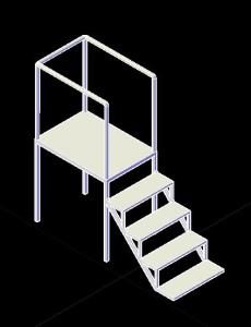 Escalera Metalica 3D DWG Model for AutoCAD