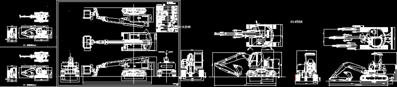 Excavators Machinery DWG Block for AutoCAD