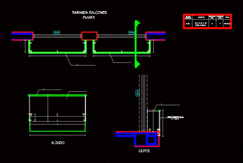 Exterior Railings DWG Block for AutoCAD