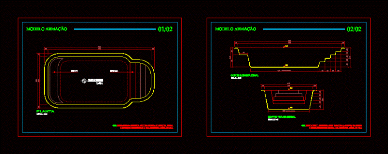 Fiberglass Pool 2D DWG Block for AutoCAD