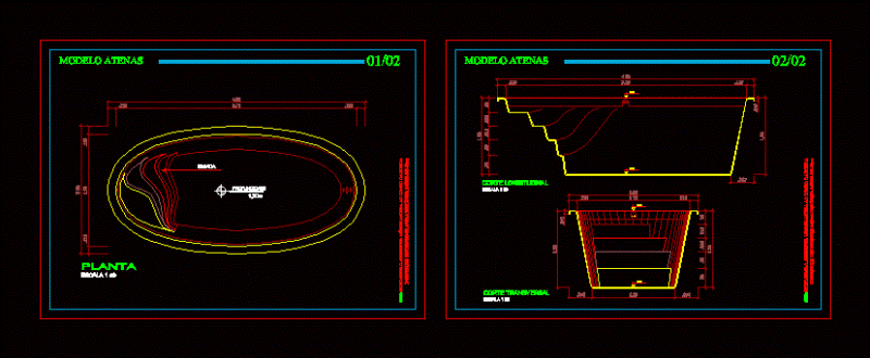 Fiberglass Pool 2D DWG Block for AutoCAD