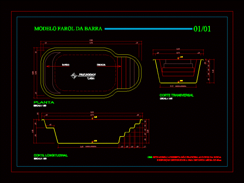 Fiberglass Pool 2D DWG Block for AutoCAD