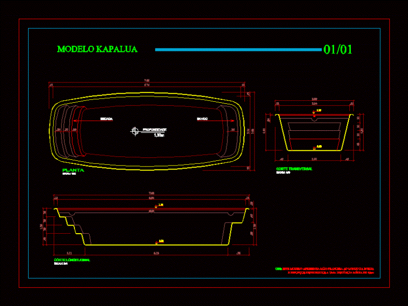 Fiberglass Pool 2D DWG Block for AutoCAD