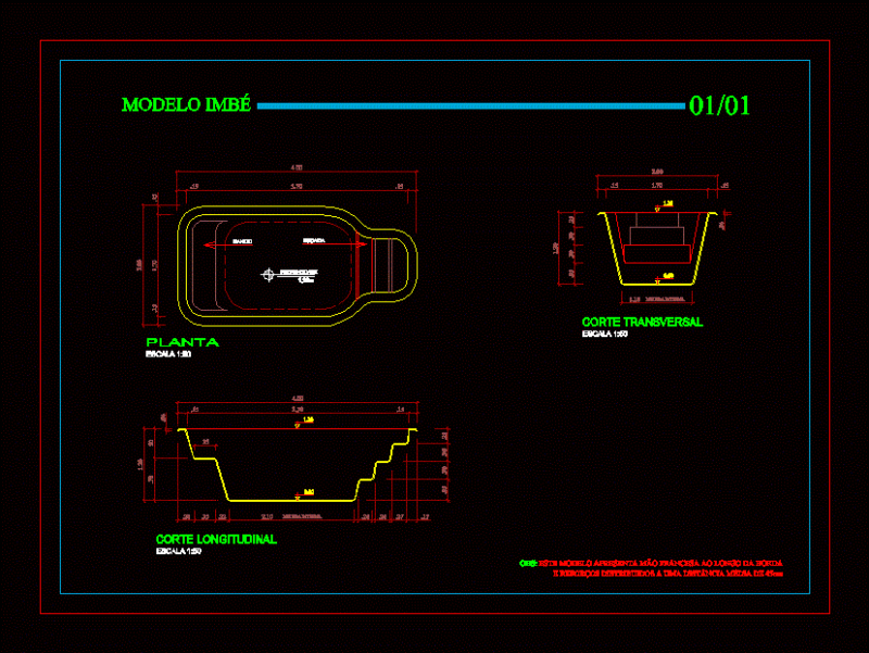 Fiberglass Pool 2D DWG Block for AutoCAD