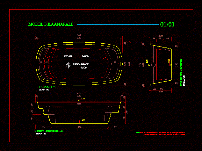 Fiberglass Pool 2D DWG Block for AutoCAD