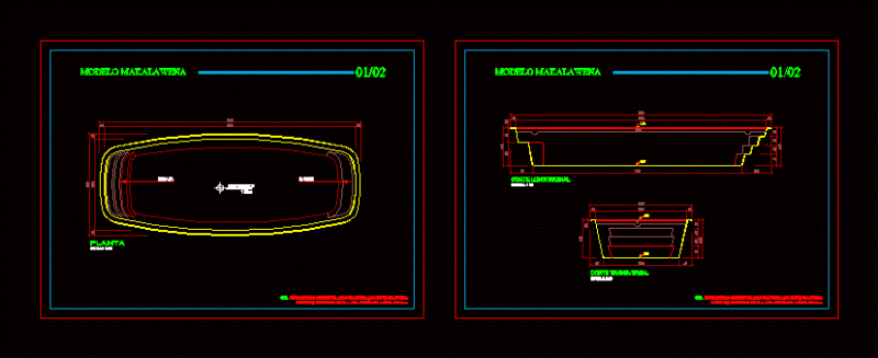 Fiberglass Pool 2D DWG Block for AutoCAD