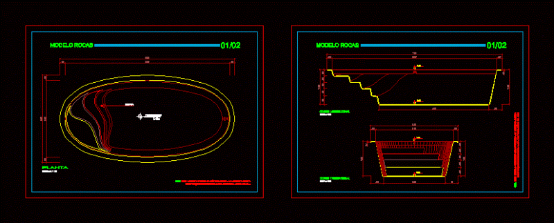 Fiberglass Pool 2D DWG Block for AutoCAD