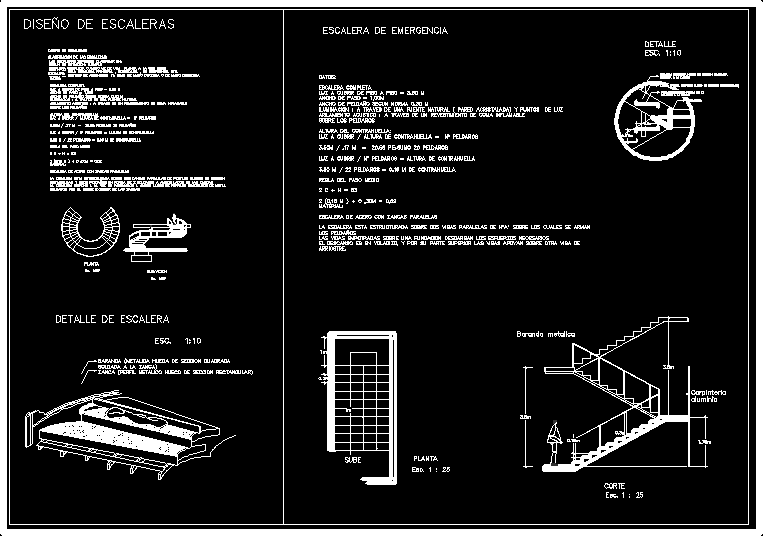 Fire Escape, Emergency Staircase DWG Detail for AutoCAD • Designs CAD