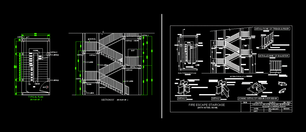 Fire Escape DWG Detail for AutoCAD