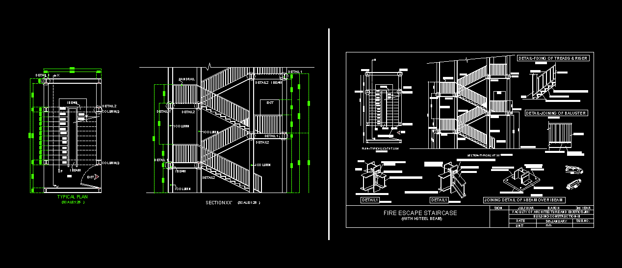  Fire  Escape DWG Detail for AutoCAD  Designs CAD 