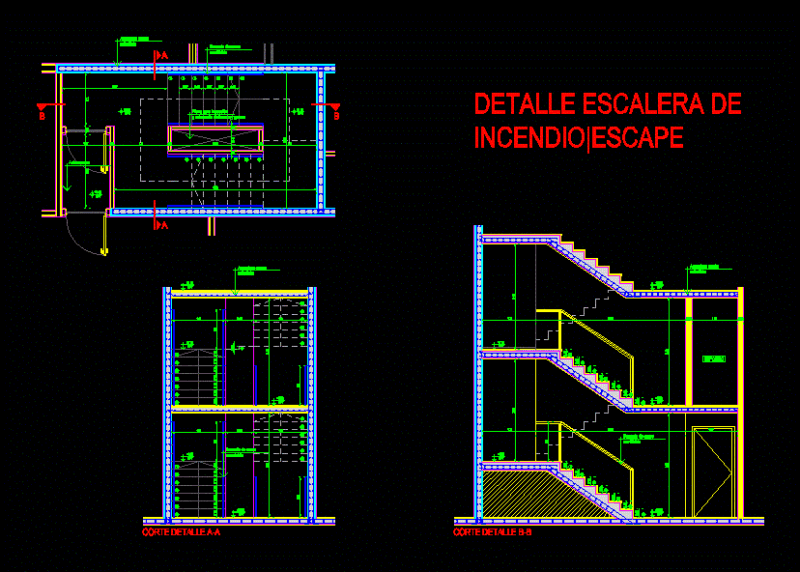Fire Escape DWG Detail for AutoCAD