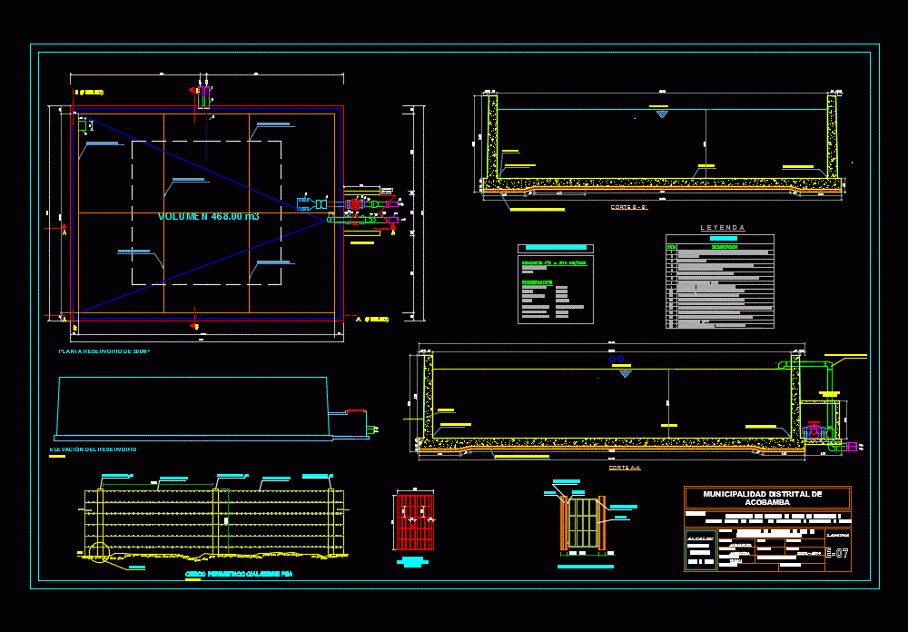 For Sprinkler Irrigation Reservoir DWG Elevation for AutoCAD • Designs CAD