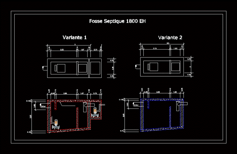 Fosse Septique DWG Section for AutoCAD