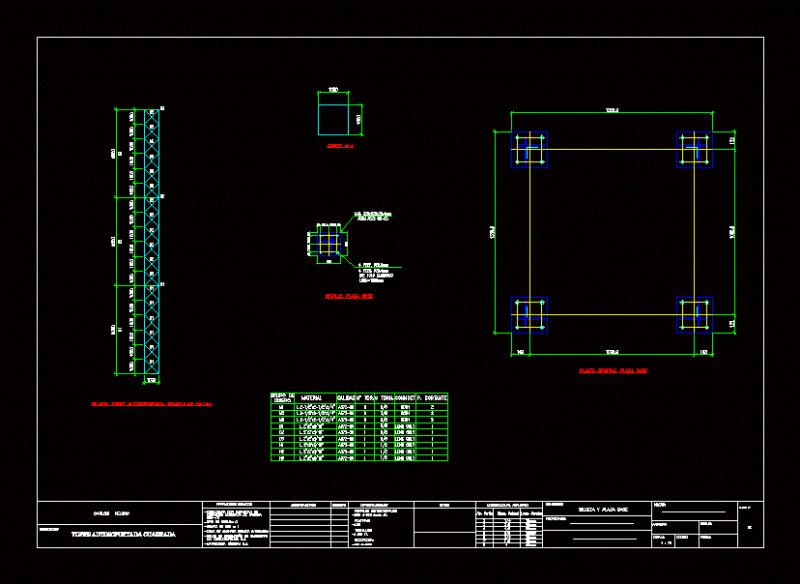 Freestanding Tower 18 M DWG Block for AutoCAD