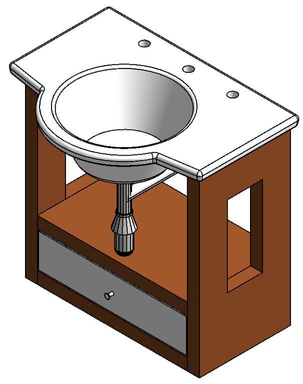 Furniture With H Anging Washbasin 3D RFA Model